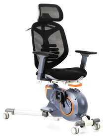 Krzesło z rowerkiem stacjonarnym FITNESS CHAIR - czarny/szary
