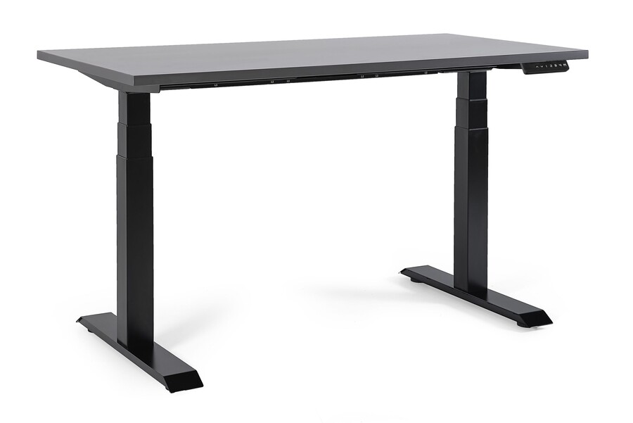 Biurko regulowane FIGHTER SINGLE DESK 140x70 - antracyt/czarny