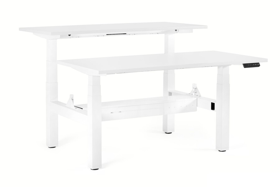 Biurko regulowane FIGHTER DOUBLE DESK 160x70 - biały