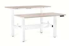 Biurko regulowane FIGHTER DOUBLE DESK 160x70 - beżowy/biały