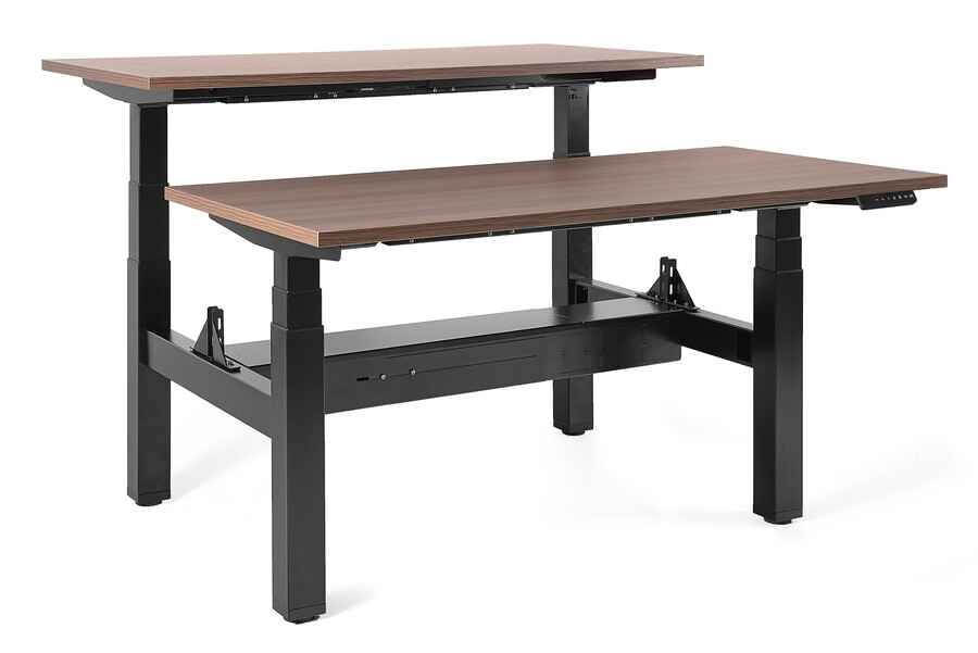Biurko regulowane FIGHTER DOUBLE DESK 140x70 - orzech/czarny