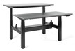 Biurko regulowane FIGHTER DOUBLE DESK 160x70 - antracyt/czarny