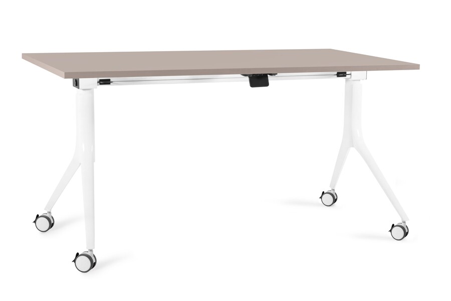 Biurko składane na kółkach CARL 150x80 - beżowy/biały