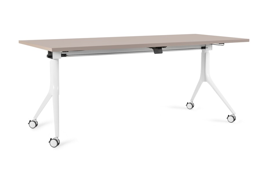 Biurko składane na kółkach CARL 180x80 - beżowy/biały