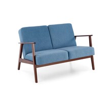 Sofa 2-osobowa MILANO 2S - niebieski/ciemny orzech