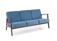 Sofa 3-osobowa MILANO 3S - niebieski/ciemny orzech
