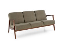 Sofa 3-osobowa MILANO 3S - oliwkowy/ciemny orzech