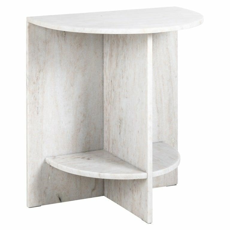Stolik LANSKY 51x35 - beżowy marmur