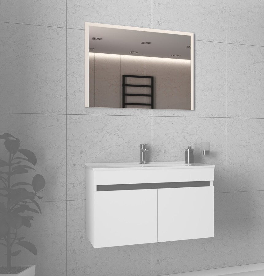 Lustro łazienkowe FIGARO 80x80 - biały