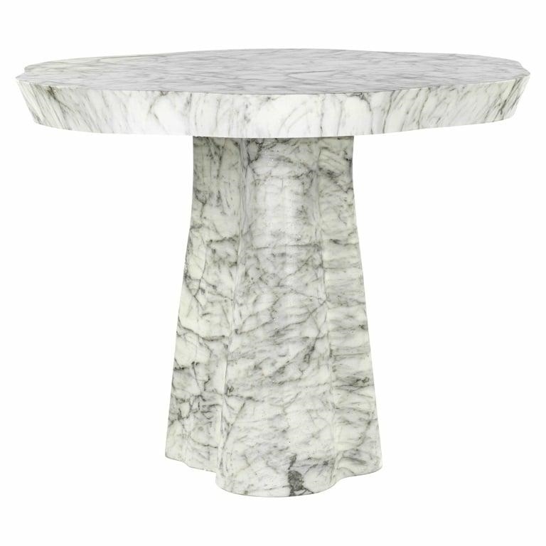 Stół jadalniany ROCKYARD 140 cm - biały marmur