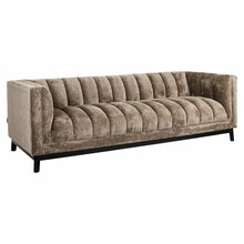 Sofa 3-osobowa BEAUDY z tkaniną trudnopalną - brązowy