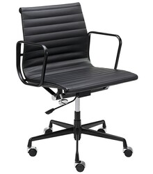 Fotel biurowy skórzany BODY PRESTIGE PLUS - czarny