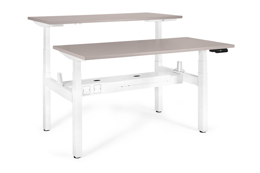 Biurko regulowane ACTIVE II 140x70 - beżowy/biały