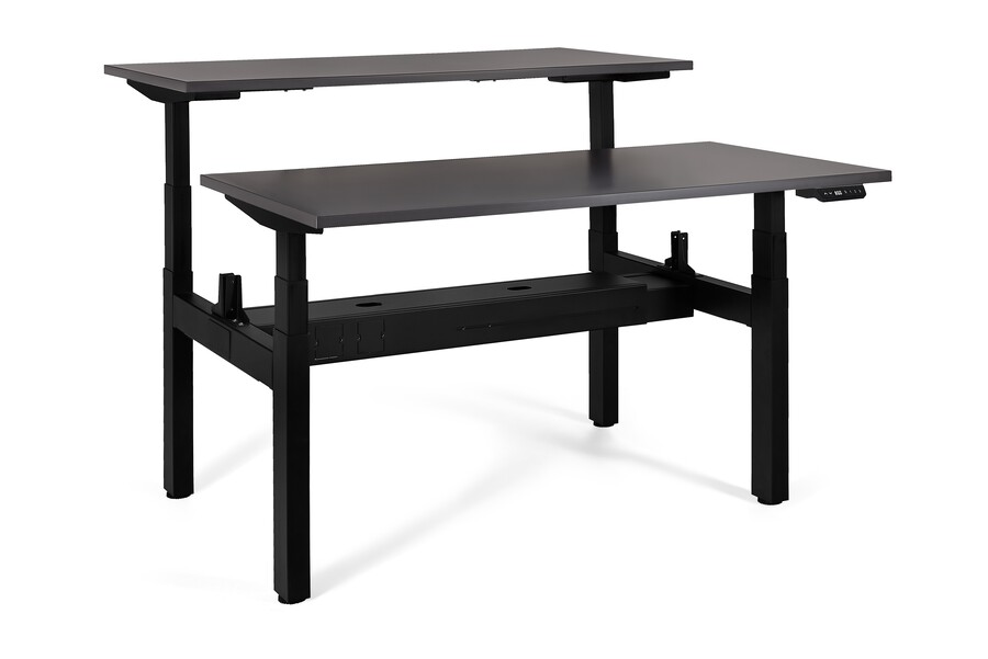 Biurko regulowane ACTIVE II 160x70 - antracyt/czarny