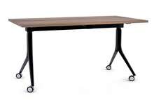 Biurko składane na kółkach CARL 150x80 - orzech/czarny
