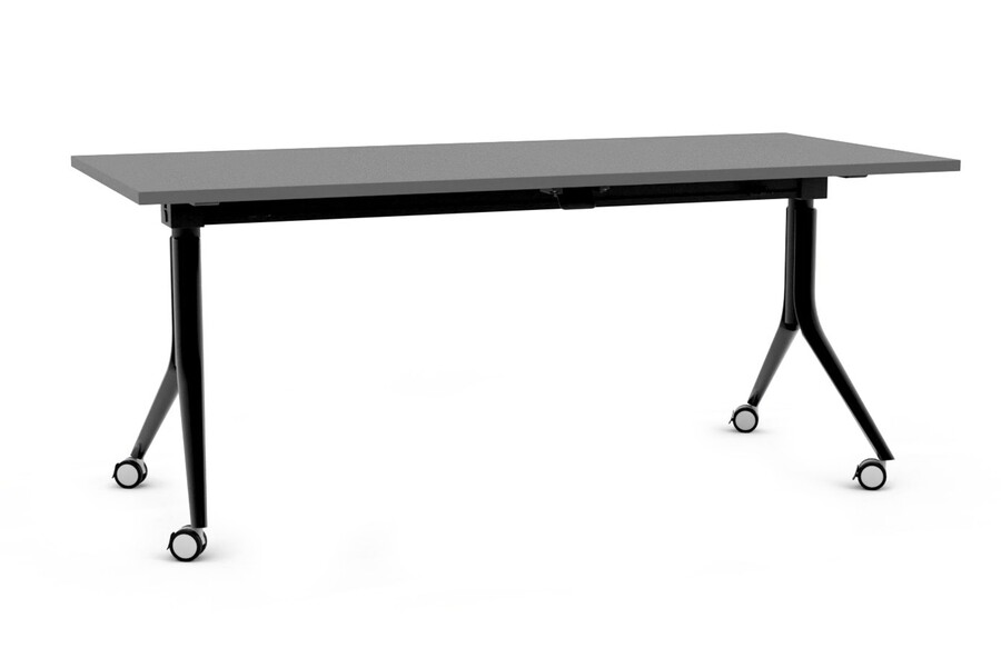 Biurko składane na kółkach CARL 180x80 - antracyt/czarny
