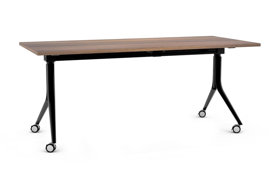 Biurko składane na kółkach CARL 180x80 - orzech/czarny