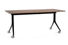 Biurko składane na kółkach CARL 180x80 - orzech/czarny