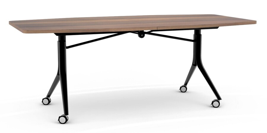 Stół składany na kółkach CARL TABLE 200x100 - orzech/czarny