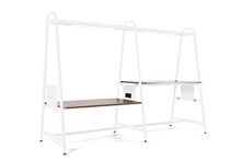 Wyspa pracownicza/biurka RS-55 - orzech/biały