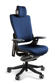 Fotel obrotowy WAU 2 tkanina - czarny/ciemnoniebieski BL415