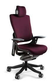 Fotel obrotowy WAU 2 tkanina - czarny/burgundowy BL403