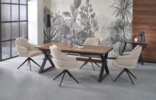 Stół rozkładany BARON 200/350x100 - orzech/czarny