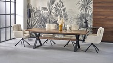 Stół rozkładany BARON 200/350x100 - orzech/czarny