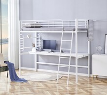 Łóżko piętrowe z biurkiem DOLCE - biały