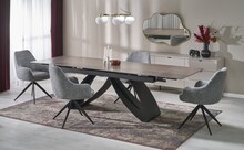 Stół rozkładany HILARIO 180/260x90 - orzech/czarny