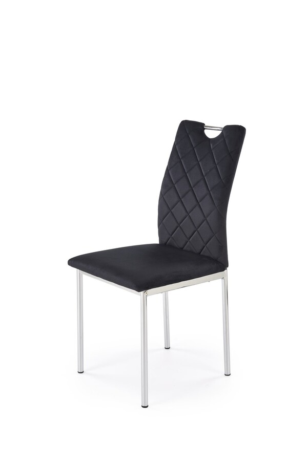 Krzesło welurowe K578 - czarny/srebrny