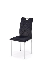 Krzesło welurowe K578 - czarny/srebrny