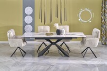 Stół rozkładany LUCIANO 180/230x90 - biały marmur/czarny
