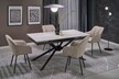 Stół rozkładany VITORINO 160/220x90 - biały marmur/czarny