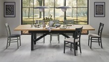 Stół rozkładany FIESTA 200/280x100 - dąb naturalny/czarny