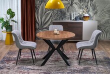 Stół okrągły rozkładany PERONI 100/250x100 - orzech/czarny