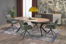 Stół okrągły rozkładany PERONI 100/250x100 - orzech/czarny