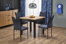 Stół rozkładany QUBIK 80/200x80 - dąb artisan/czarny