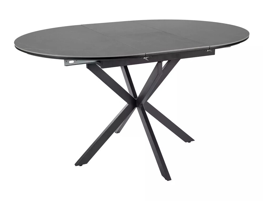 Stół okrągły rozkładany GASTON CERAMIC 100/135x100 - szary/czarny