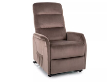 Fotel pionizujący z funkcją masażu JUPITER M Velvet - cappuccino Bluvel 38