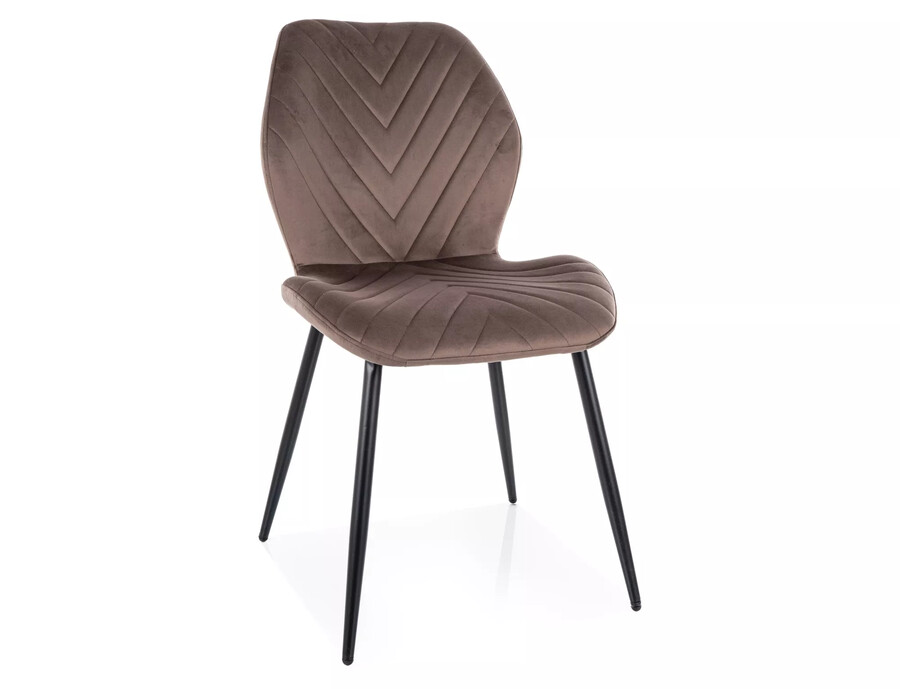 Krzesło tapicerowane welurowe MIKE Velvet - cappuccino Bluvel 38