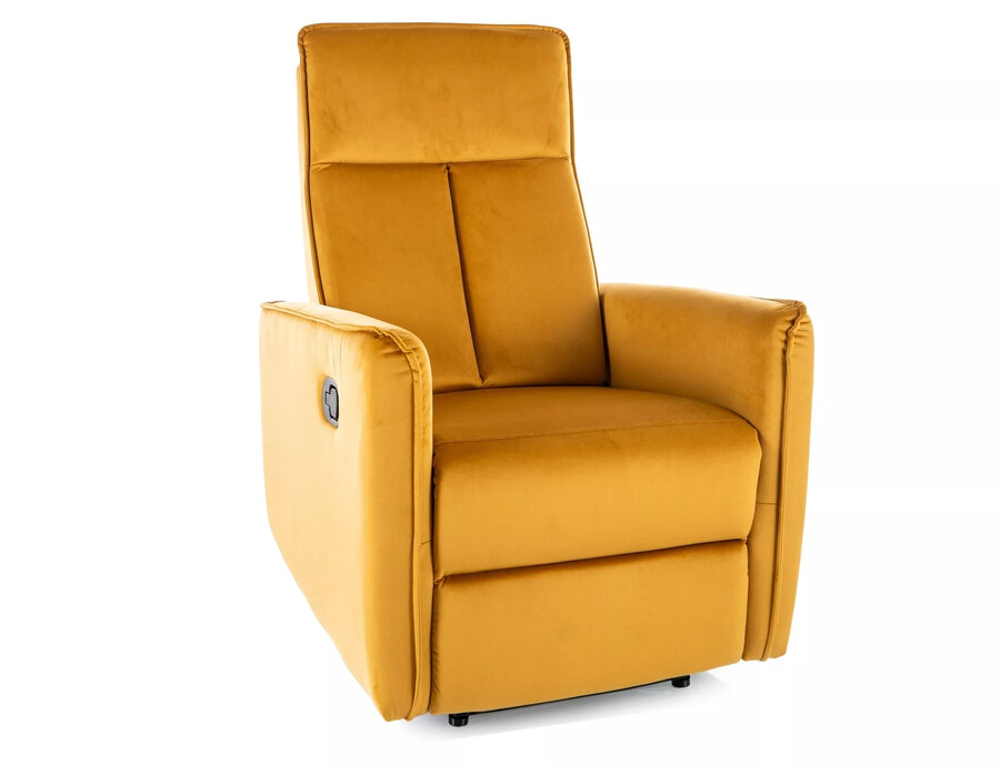 Fotel rozkładany NIKOS Velvet - curry Bluvel 68