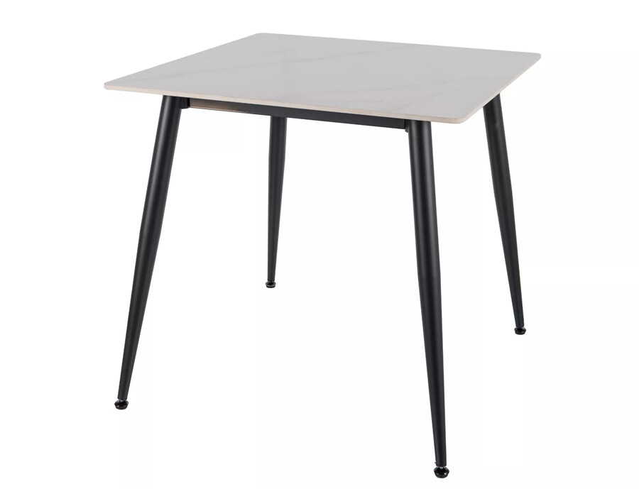 Stół RION 80x80 - biały połysk/czarny mat