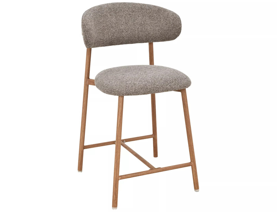 Hoker tapicerowany ELTON H-2 - cappuccino/dąb